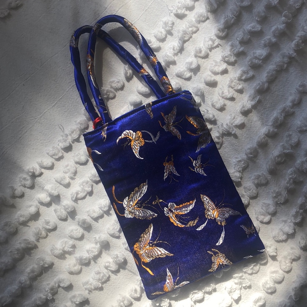 Vintage Chinese Silk Clutch Wristlet Purse - Picture 3 of 3